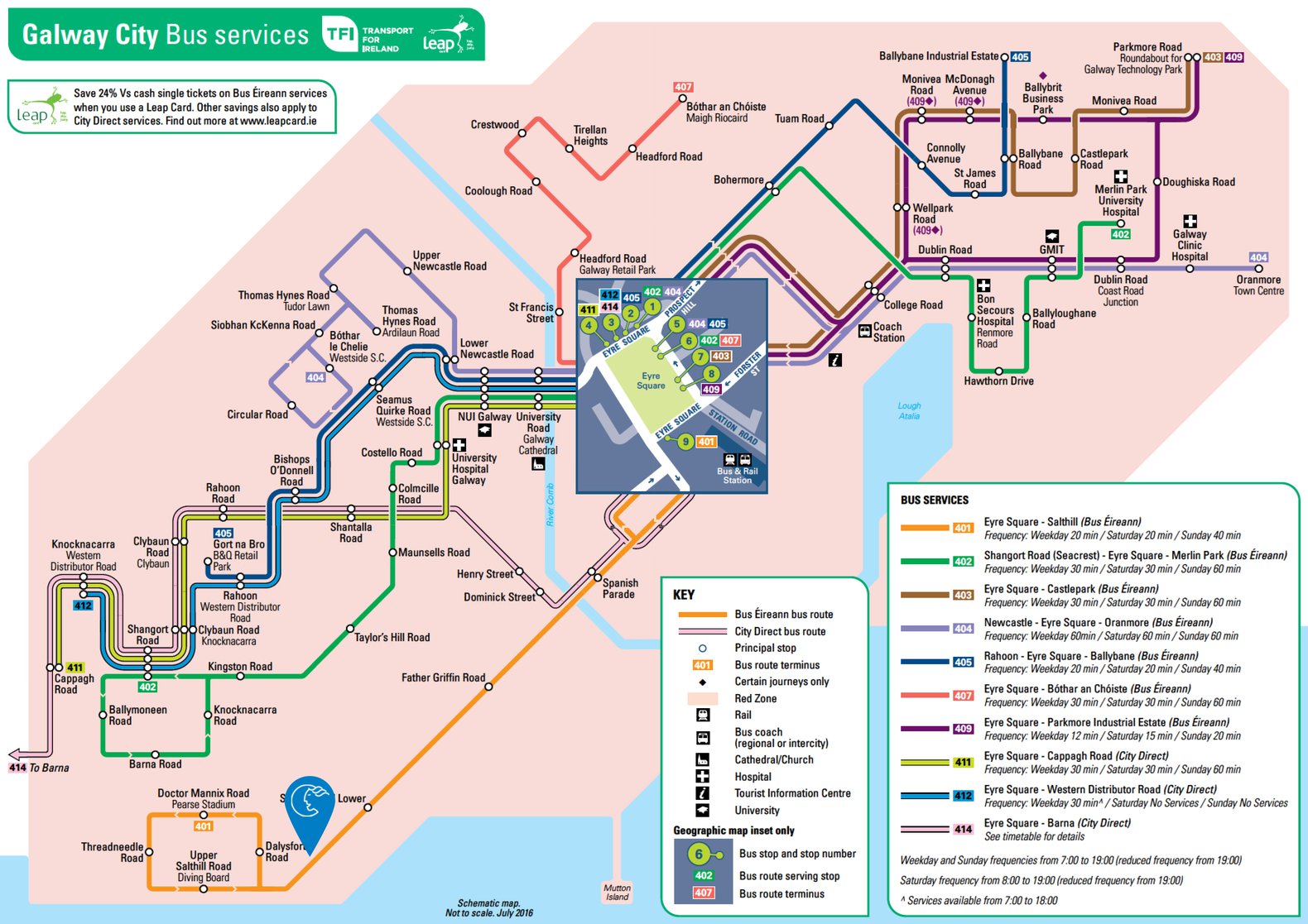 Galway City Bus Eireann Route Map