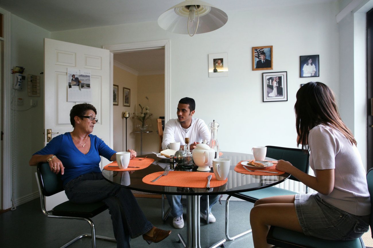 Host family dinner table